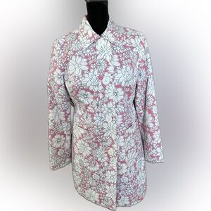LOFT Floral Trench Coat - Size Small - NWOT